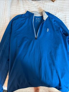 adidas Blue Quarter-Zip Pullover Sweatshirt